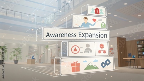 Conceptual Visualization of Awareness Expansion in Modern Office Space