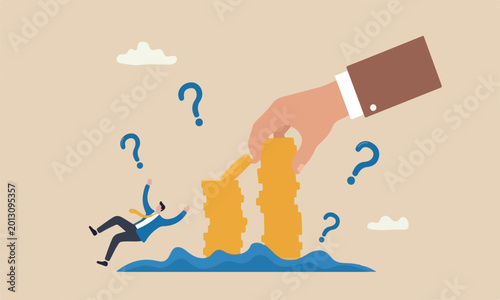 Tableau sur toile Investment risk market or liquidity back, market volatility, unstable and uncert