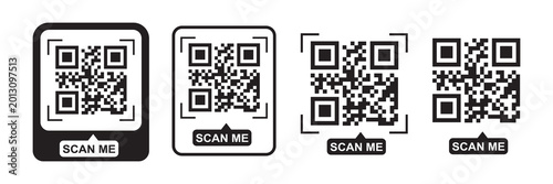 Foto QR code scan icon vector set