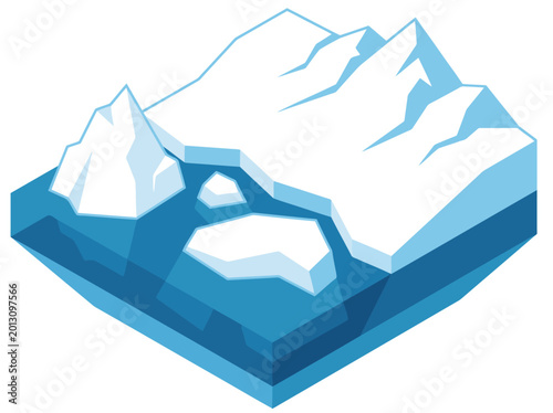 Valokuva Stylized isometric iceberg illustration