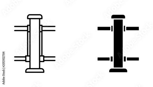 Принти на полотні Dock Cleat Vector Icons, Nautical Mooring Equipment, Marine Hardware Symbols, Ma