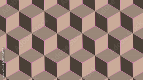 Geometric Abstract Pattern With Hexagonal Shapes And Color Contrast