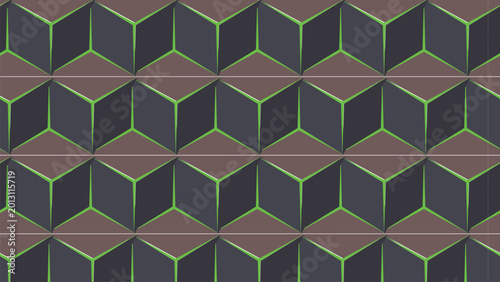 Geometric Pattern With Hexagonal Shapes And Colorful Lines