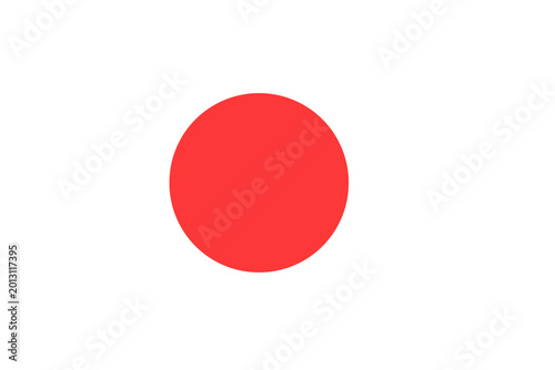 The national flag of japan a large red circle isolated on transparent background