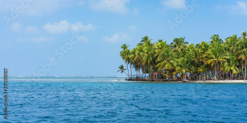 Tropical Island in Panama Caribbean Sea