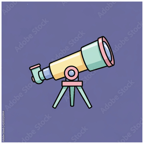 Telescope on a tripod stand.