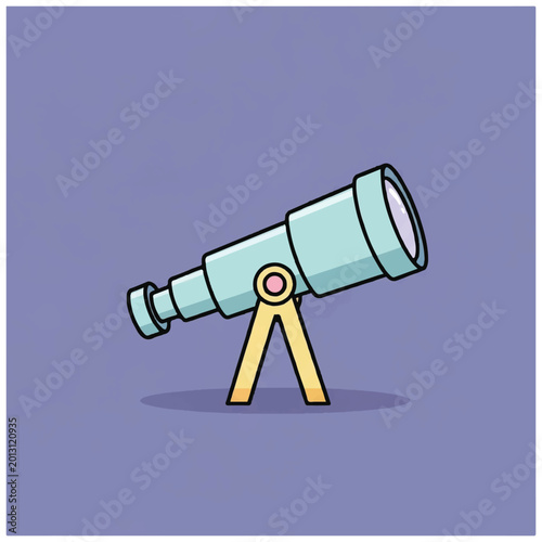 Telescope on a yellow stand.