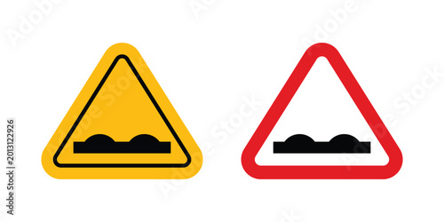 Photos Caution speed Ramps sign symbol illustrations. Icon design