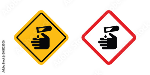 Obraz na płótnie Corrosive acid safety sign symbol illustrations. Icon design