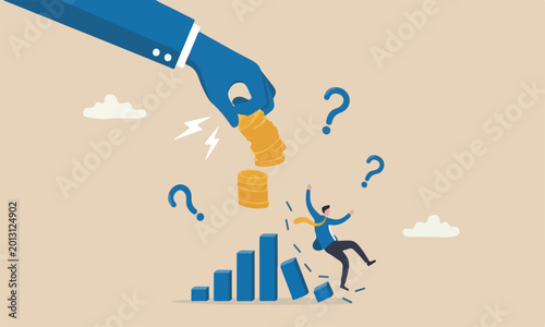 Konstfotografi Investment risk market money or liquidity back, market volatility, unstable and