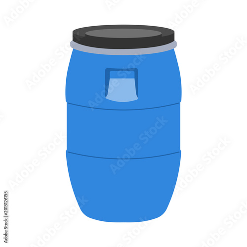 Plastic barrel drum vector isolated illustration