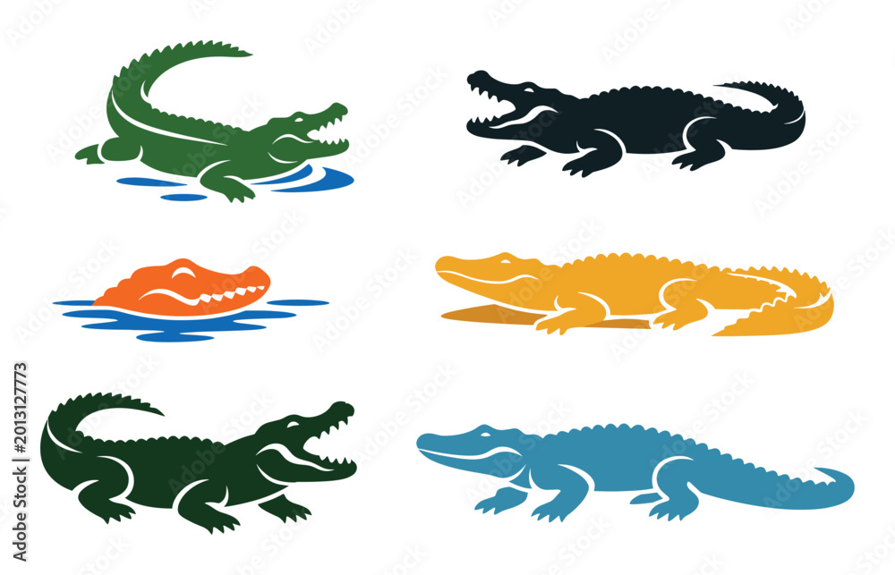 Fototapeta premium Alligator and crocodile emblems creating a powerful and aggressive symbol for various brands, sports teams, or wildlife conservation