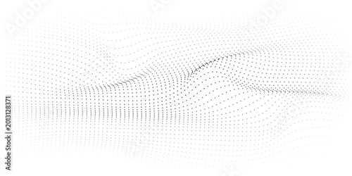 Εκτύπωση καμβά Soft green halftone wave across a bright white canvas, airy dots forming a gentl