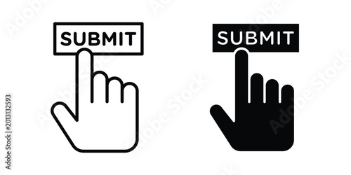 Tableau sur toile Submit button icon symbol illustrations. Icon design