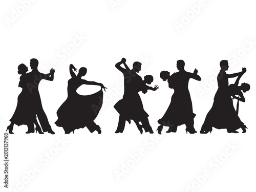 Romantic Ballroom Dance Illustration