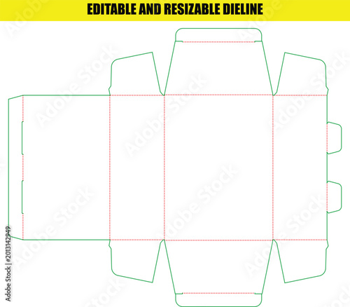 Professional tuck end box dieline design template for custom packaging and cardboard manufacturing industry project requirements