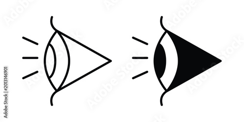 Fotografie Eye side icon on white background, simple icons.