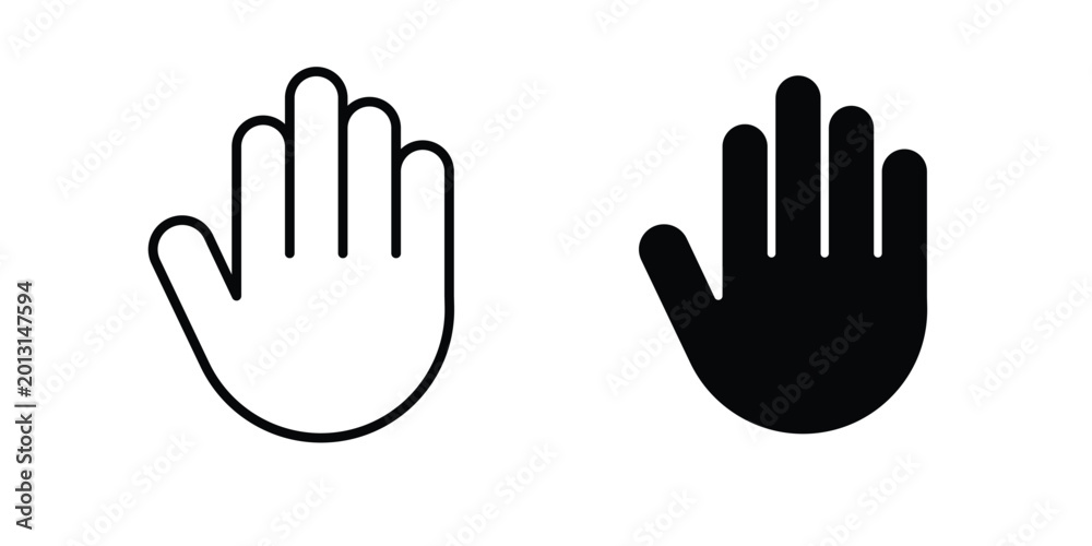 Fototapeta premium Hand icon on white background, simple icons.