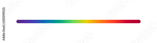 Quadro su tela A colorful rainbow gradient bar on a white background symbolizing diversity and