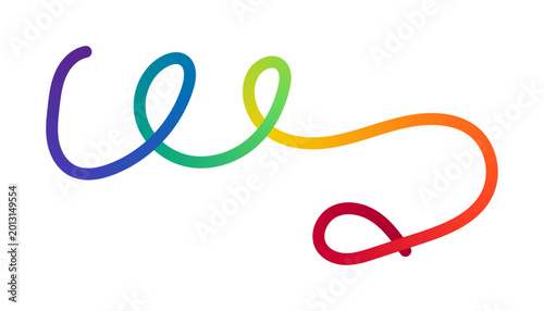 A colorful rainbow swirl design element isolated on white background for creative projects and branding