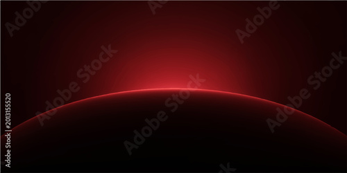 Foto A dramatic silhouette of the earth against a deep red sky suggests mystery and the unknown