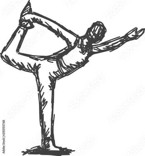 Abstract Dancer Pose Sketch Vector