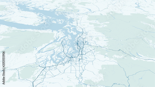 Fotografía Modern minimalist vector map of Seattle, Washington, USA