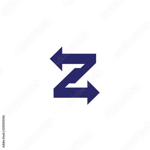 Free Download Dark blue letter z shape formed by two opposing horizontal arrows - GFXLoad