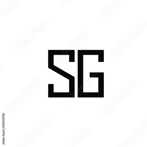 Bold geometric monogram with interlocking letters s and g in black Free Download Bold geometric monogram with interlocking letters s and g in black - GFXLoad