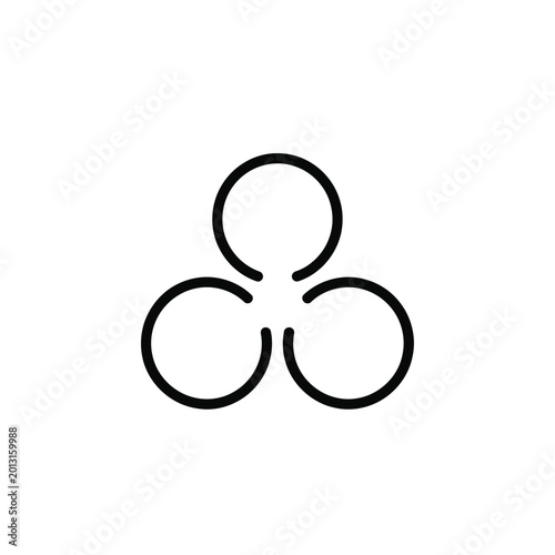 Three interconnected circles forming a geometric symbol