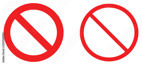 Free Download No Symbol Prohibition Sign with Red Circle and Diagonal Slash for Universal Ban Warning Vector Illustration - GFXLoad