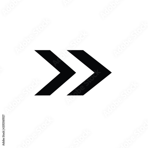 Free Download Double arrowhead symbol pointing right on white background - GFXLoad