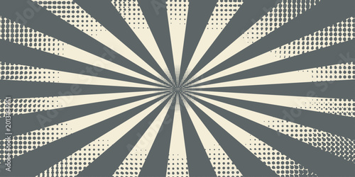 Vintage sunburst vector background with blue rays.