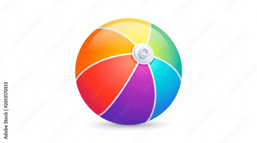 Fototapeta premium Colorful Beach Ball Isolated on White Background.