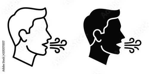 Breathing icon design illustration drawings
