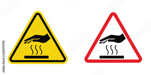 Caution hot surface sign design illustration drawings