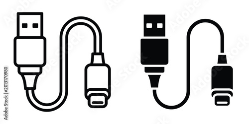 Foto Charging cable icon design illustration drawings