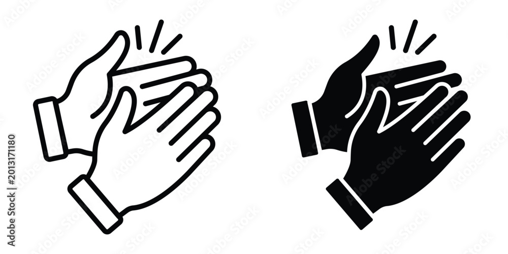 Obraz premium Clapping hands icon design illustration drawings