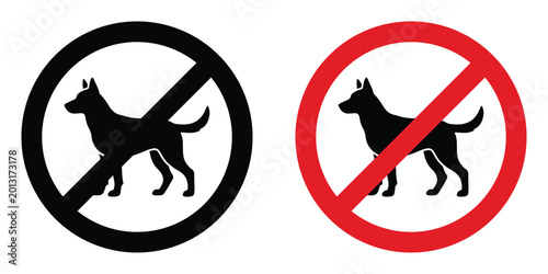 Canvas Print Forbidden dog pet sign design illustration drawings