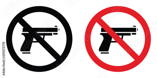 Photography Gun Not Allowed sign design illustration drawings