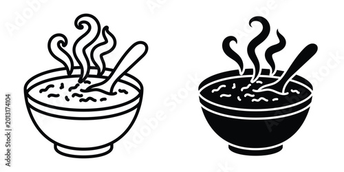 Fotografie Hot soup bowl icon design illustration drawings