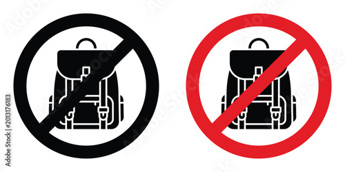 Fotografija No backpacks allowed sign design illustration drawings