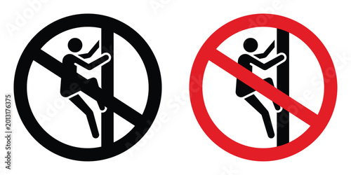 Tableau sur toile No climbing allowed sign design illustration drawings
