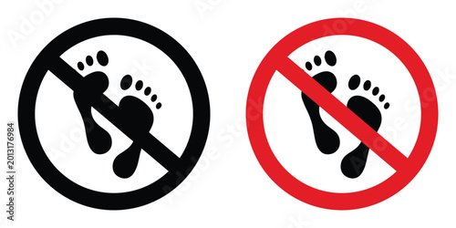 Foto No foot print sign design illustration drawings