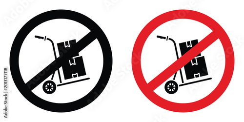 Quadro em tela No hand truck sign design illustration drawings