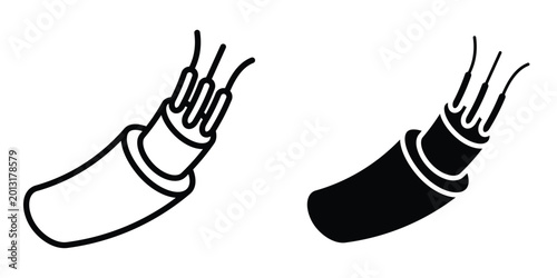 Canvastavla optic fiber cable icon design illustration drawings