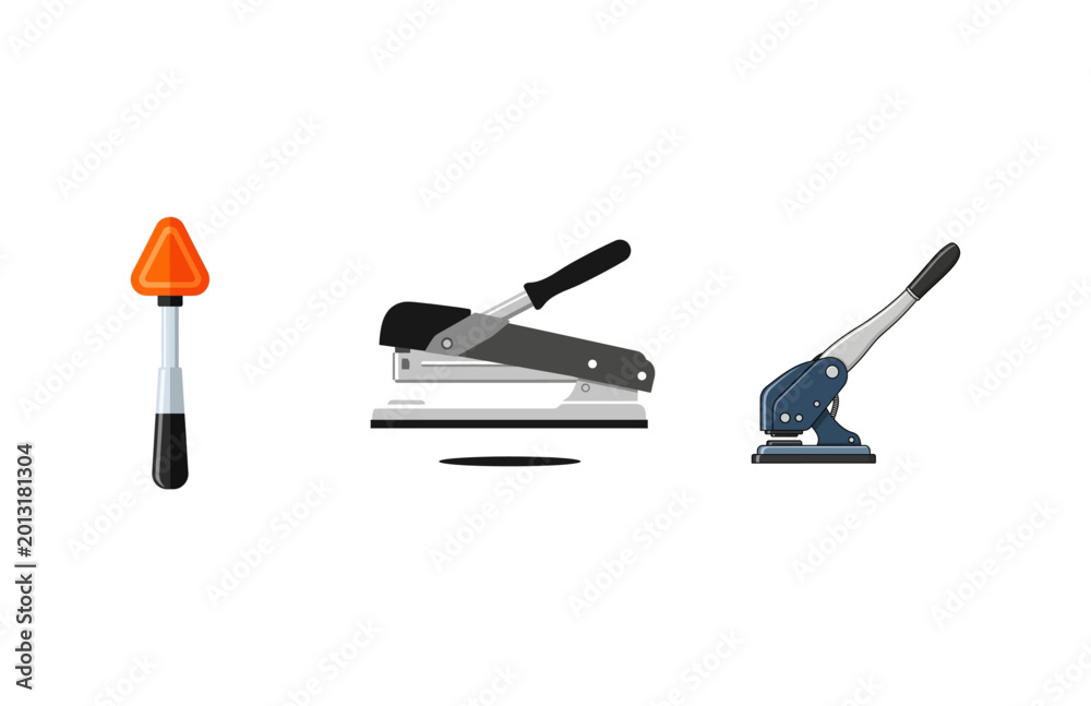 Ταπετσαρία Office supplies hole puncher, stapler, and marker icon