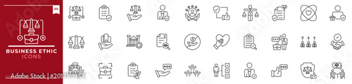 Foto Business Ethic, Outline icons collection