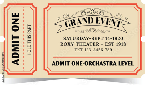 Photos Historic Roxy Theater Ticket from Early 20th Century