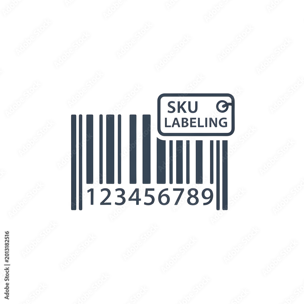 Obraz premium SKU Labeling Barcode Icon PNG - Isolated on Transparent